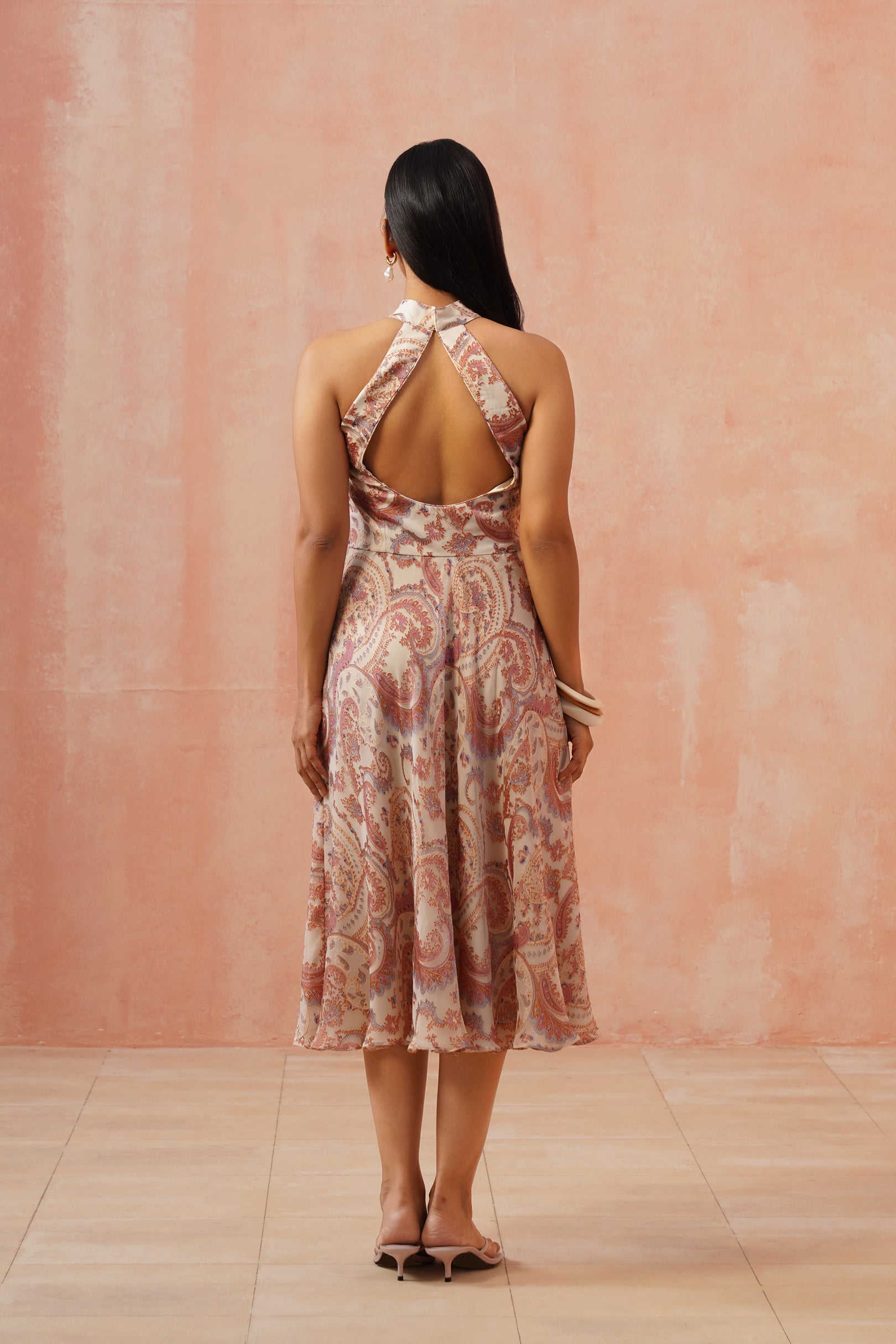 Paisley Grace Blush Halter Dress