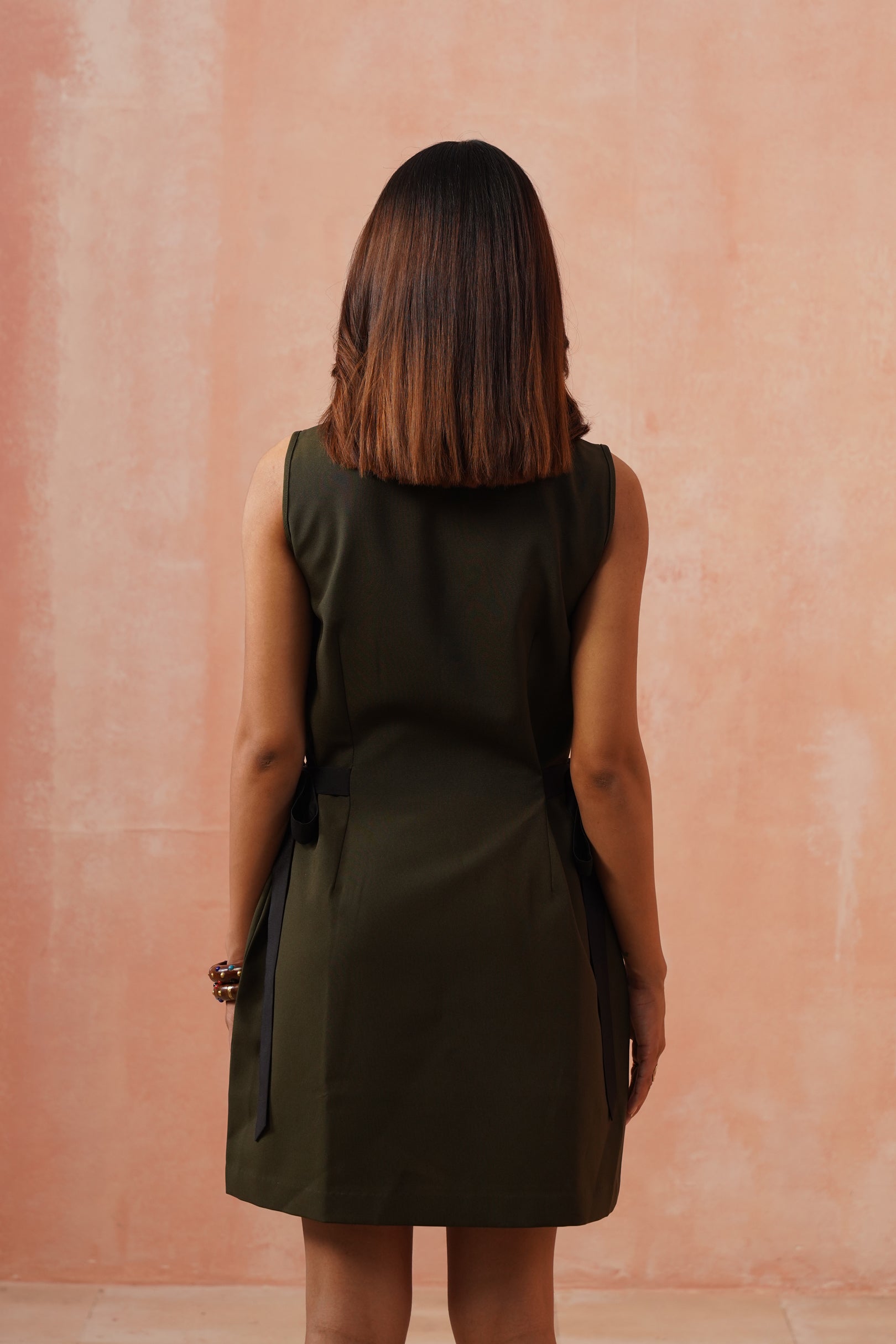 Olive Bow Dress