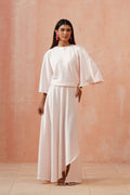 Blush Cascade Drape Dress