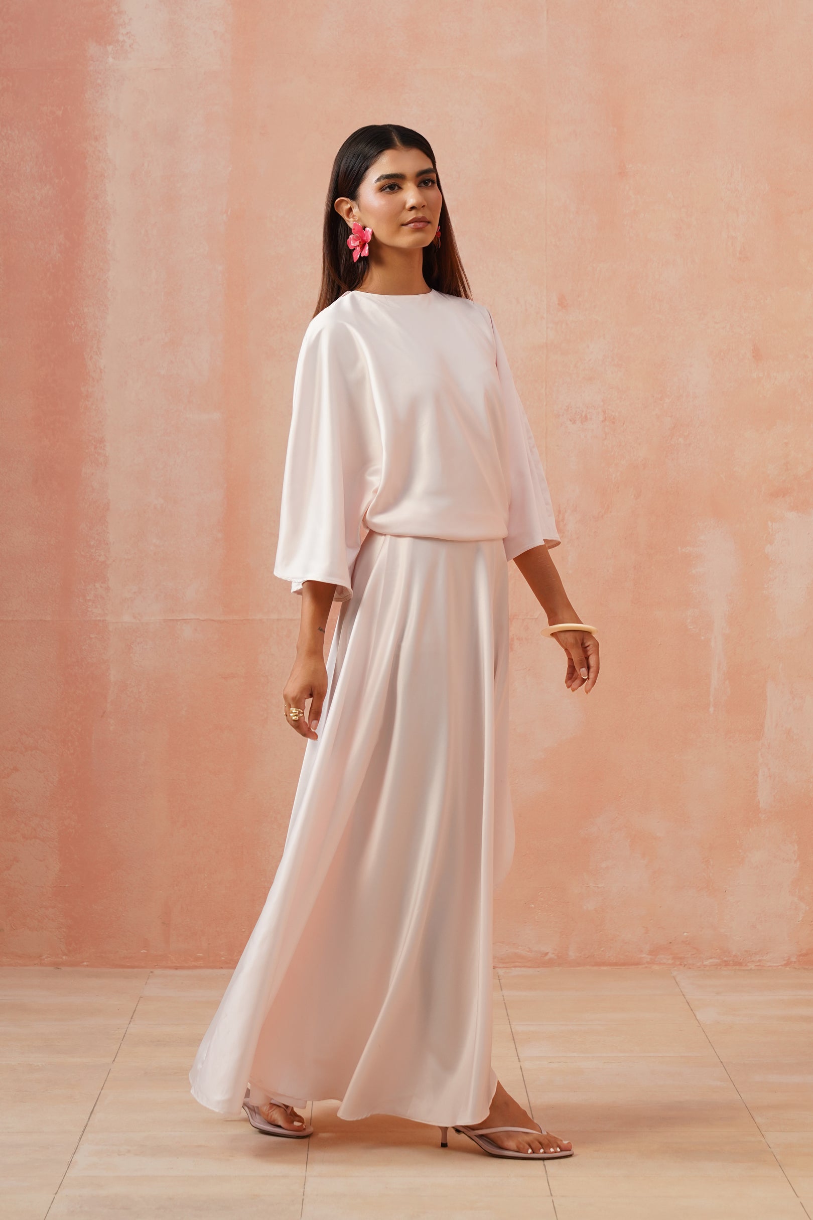Blush Cascade Drape Dress