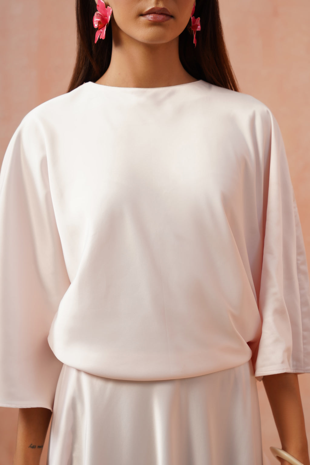 Blush Cascade Drape Dress